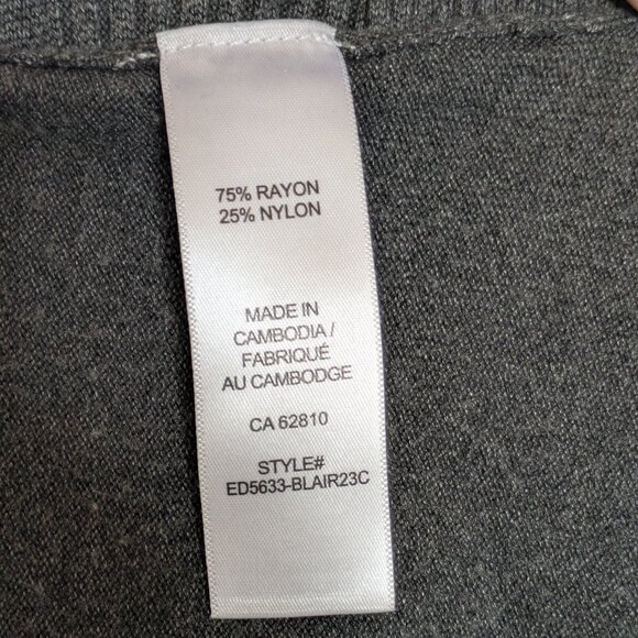 Charcoal Grey Women's Fine Knit Cardigan - Picture 8 of 9